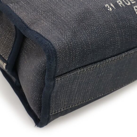 Chanel Deauville Line Beau Ring Bag Handbag 2WAY Chain Shoulder Bag Denim Navy - Picture 4 of 10